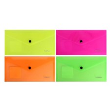 Travel button folder-convert (255x130mm), 180 μm, Erichkrause Glossy Neon, glossy, translucent, mix
