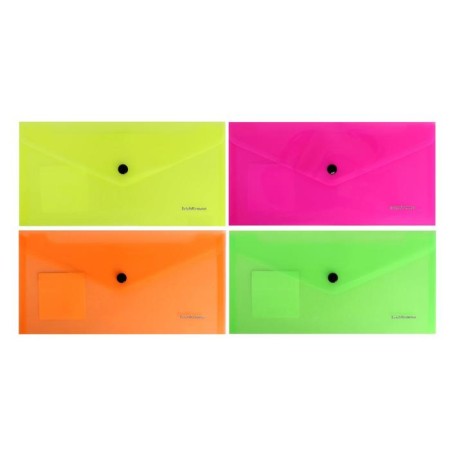 Travel button folder-convert (255x130mm), 180 μm, Erichkrause Glossy Neon, glossy, translucent, mix