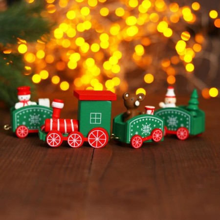 Souvenir "New Year's train", 19 cm, green color-1
