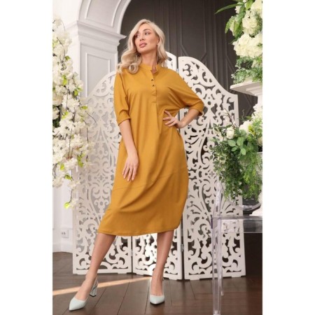 Female dress, size 54, mustard color-1