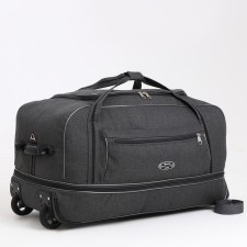 Road bag on wheels, a lightning department, with an increase, an outer pocket, the color is gray