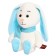 Soft toy Bunny Snowball with long ears in a scarf, 20 cm