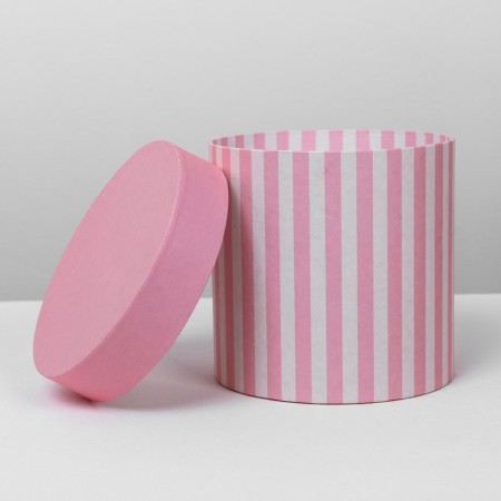 Gift round, packaging, “pink strips”, 15 x 15 cm-3