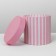 Gift round, packaging, “pink strips”, 15 x 15 cm