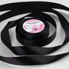 Satin tape, 25 mm × 23 ± 1 m, black color No. 39
