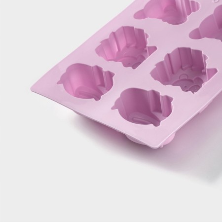 Baking uniform “Animals”, silicone, 24 × 20 cm, 6 cells (6.5 × 4.5 cm), color mix-4