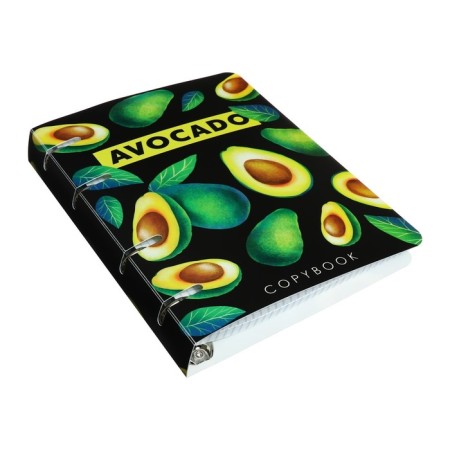 A notebook on the rings of A5 160 sheets in the Calligrata cell "avocado on the dark", plastic cover, offset unit-3
