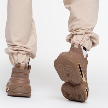 Sneakers women's, dark beige, size 36-6
