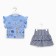 Kit for girls (T -shirt/skirt), blue/blue color, height 122 cm