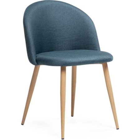 ALDO Metal Carcass stool stained metal/fabric, natural/blue 50x50x77.5 cm