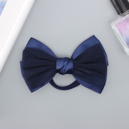 Hair elastic band "Schoolgirl Style" Strohahs, 11.5 cm, blue