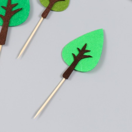 Decor for the creativity of felt "Figure Trees" set 3 pcs h = 6.5, 8, 11 cm-1