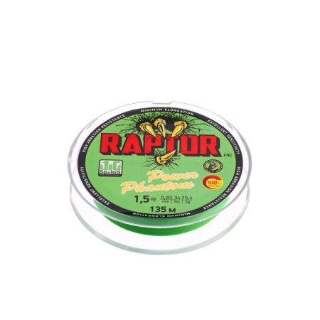 Power Phantom Raptor X4 PE, fluorescent green No. 1.5, diameter 0.2 mm, test 15.4 kg, 135 m