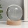 Souvenir glass backlight "ship" d = 8 cm stand wood, usb 8x8x9.5 cm