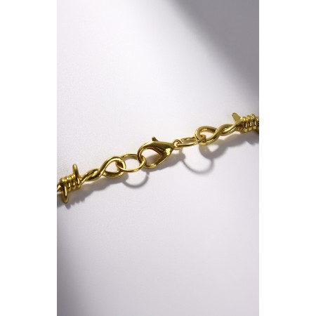 The necklace "wire" is prickly, the color is gold, l = 45 cm-2