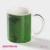 Porcelain Mug "Defender", 340 ml, green color