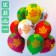 Latex ball 12 “Leaves”, 5-hand, 5 designs, pastel+crystal+metallic, set 25 pcs., Mix