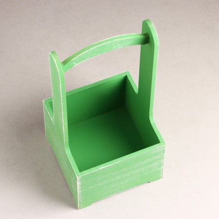 Kashpo - wooden box 13.5x13.5x30 cm Green Provence-2