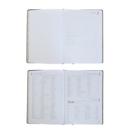 Diary of Leduced A4, 136 sheets of Sidney Nebraska, solid cover, artificial leather, gold cut, liesse, green-3