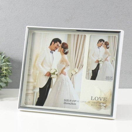 Multipher "Wedding" plastic, 2 photos (10x15 cm, 20x25 cm) cv. white-1