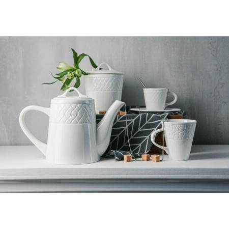 Teapot Porcelain Hot Magistro Rodos, 1.4 l, white color-8