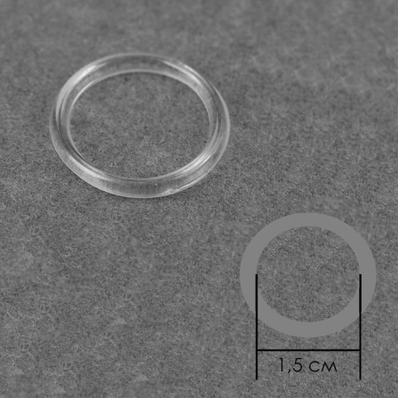 Step ring, plastic, 15 mm, 100 pcs, transparent color-1