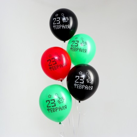 Shar Latex 12 "" February 23 ", Pixels, 25 pcs.-1
