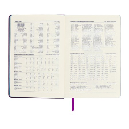 Leduced Diary A5, 140l, cage, leatherette, elastic band, blue cut, purple-8