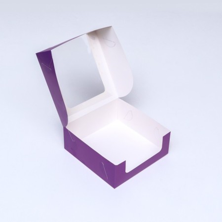 Confectionery packaging with a window, lilac, 18 x 18 x 7 cm-3