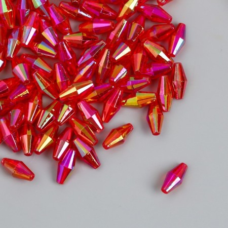 Beads for creativity Plastic "Rhombus Crystal Red Hologography" set 20 grams 0.6x0.6x1.2 cm 989630-1