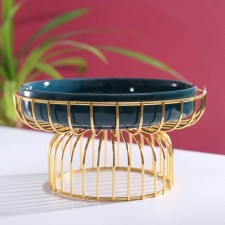 Ceramic dessert stand on a metal stand 