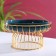Ceramic dessert stand on a metal stand "Emerald", 23 × 12 cm, green color