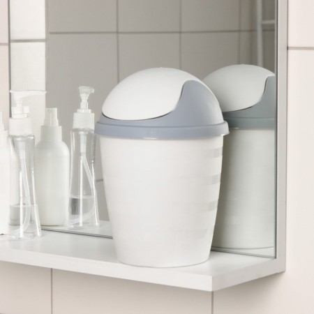 Rambai garbage container, 1.5 l, d = 14.5 cm, h = 21 cm, round, the color is light gray