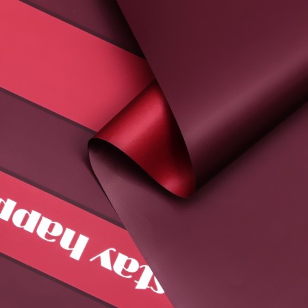 Matte film for flowers "Boston", red, 57 cm x 5 m