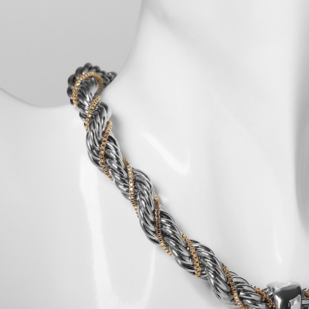 Piece "chain" heart, burning, color silver, 44 cm-2