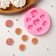 Mold "biscuits", silicone, d = 8 cm, pink color