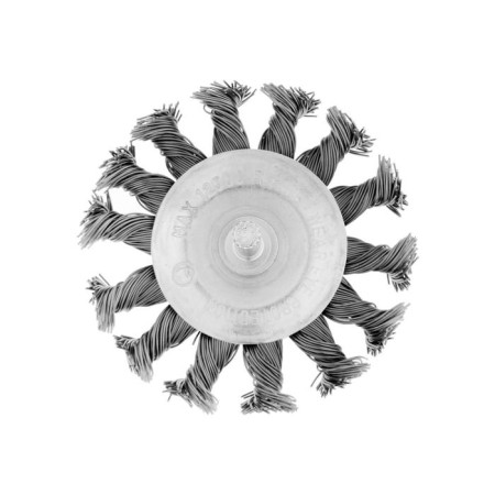 Metal brush for a tundra drill, with a hairpin, twisted wire, flat, 75 mm-1