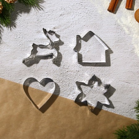 Set of confectionery "Christmas", cookies for cookies 4 pcs, scapula 1 pc-2