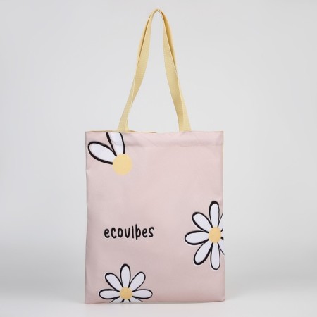 Bag Schoper "Flowers" 35x0.5x40 cm, Department without lightning, without lining, beige-2