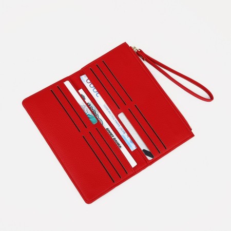 Women's wallet on magnets, red color-3