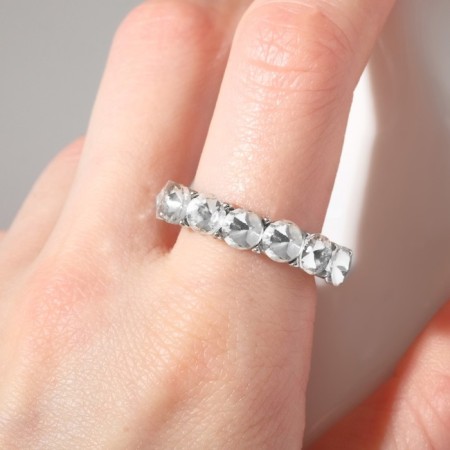 Ring "Jewelry" circles, white color in silver, dimensionless-2