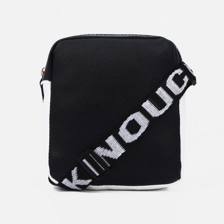 Baby bag on a long belt, external pocket, black color-1
