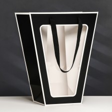 Flower packet 18 × 14 × 35 x 28 cm, black with a border