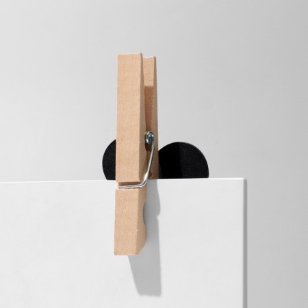 Cretaceous price tag on the clothespin "Cloud", 2 pcs. in a set, 1.5 × 8 × 6 cm, black color-2