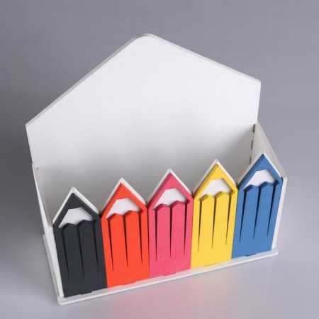 Kashpo wooden 18 × 7 × 20.4 cm envelope "pencils", white-3