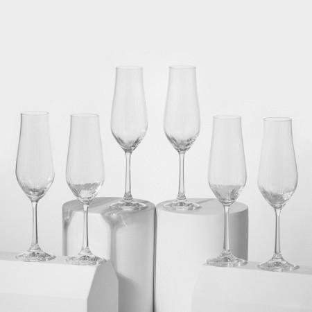 A set of glasses for champagne Bohemia Crystal Tulipa, 170 ml, 6 pcs