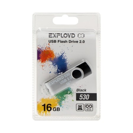 Flashka Exployd 530, 16 GB, USB2.0, Thu up to 15 MB/s, PLO up to 8 Mb/s, black