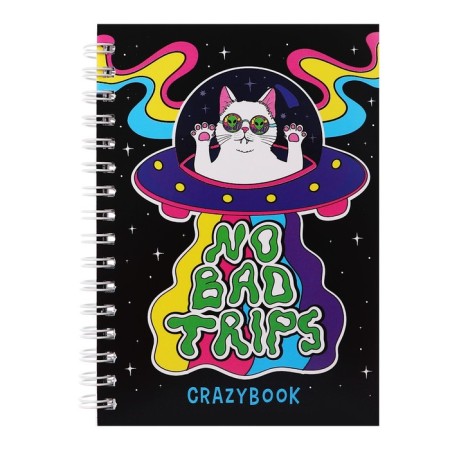 Note book A6, 80 sheets in a cage on the crest of Crazy Neon, covered Cardboard, OFSET block 60 g/m2, mix-2