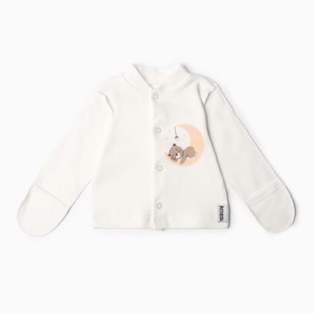 Blouse with closed handles, milk/bears, height 62 cm