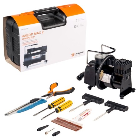 Tornado S compressor C in a case with a tool